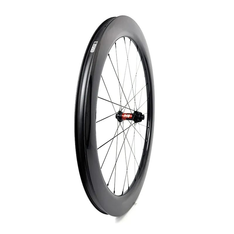 Xdru Chase 60 700C Front Disc Brake Tubeless Ready Carbon Wheelset Angle View Xdru Chase 60 700C Front Disc Brake Tubeless Ready Carbon Wheelset Angle View